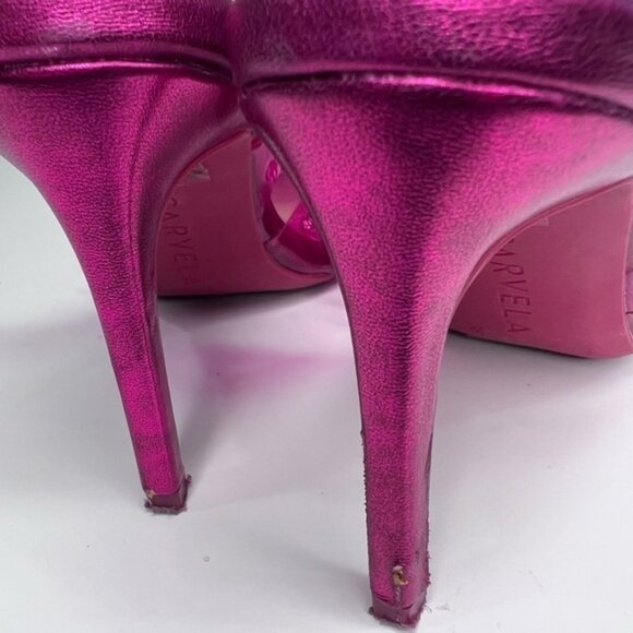 Carvela Lapis Hot Pink See through Spiked Heels size 36 - Picture 4 of 7